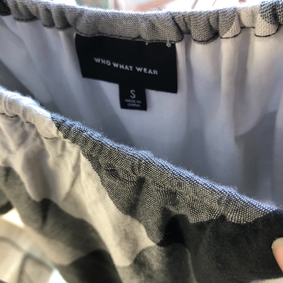 Who What Wear Black Plaid Off The Shoulder Dress - Picture 8 of 8